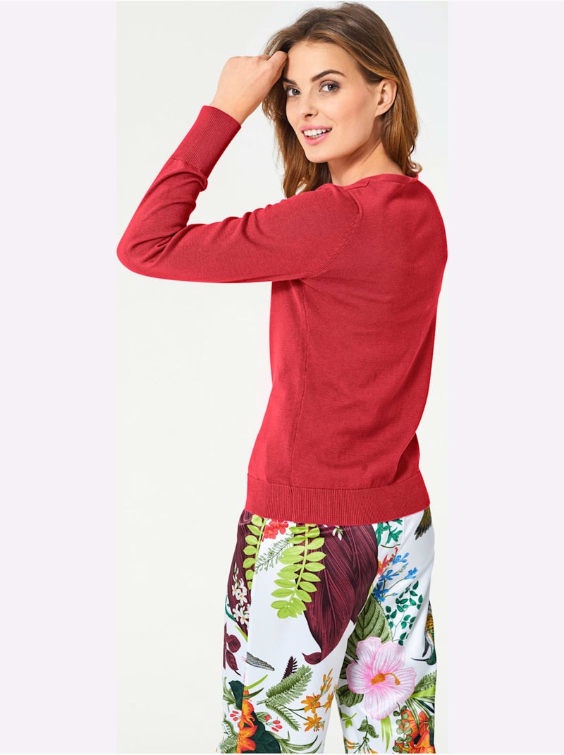 Veste En Tricot Fin Style Cardigan - Taille Standard - helline Corail - Kiabi