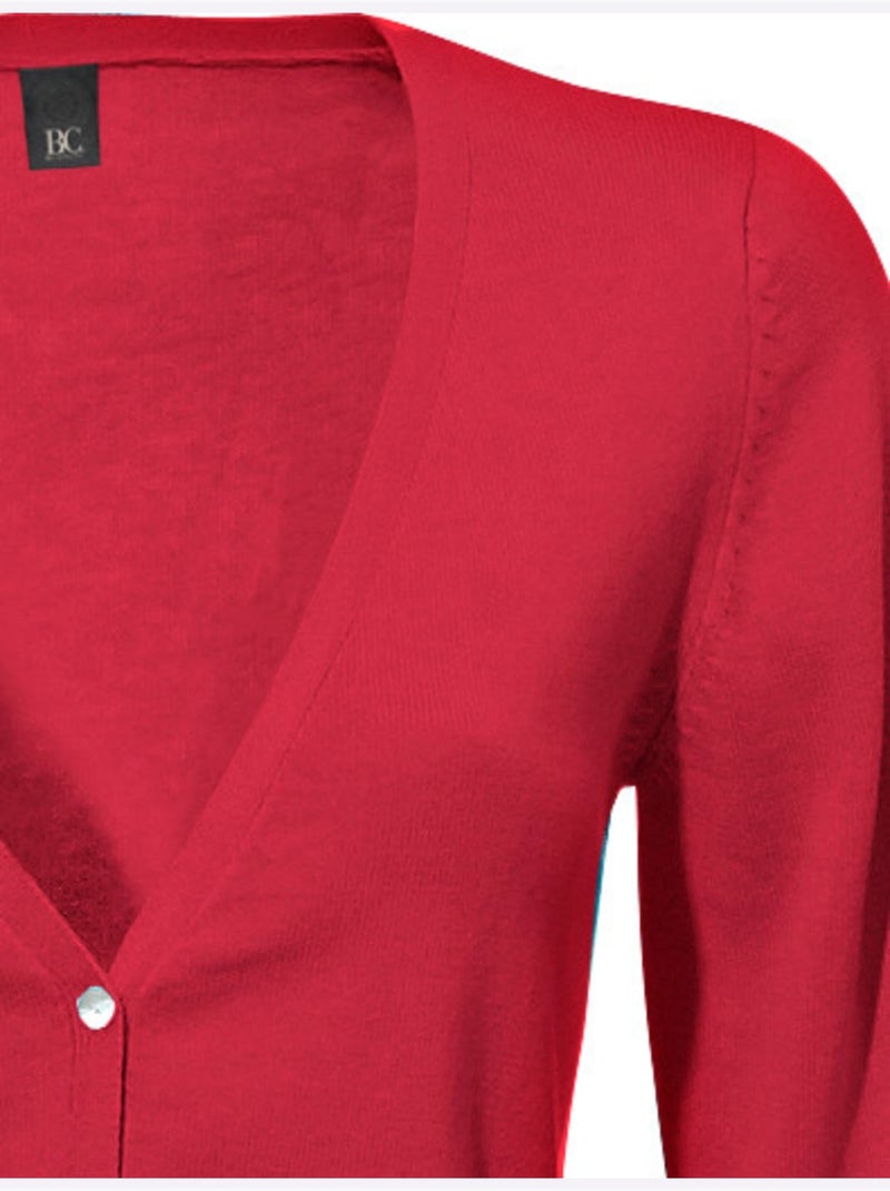 Veste En Tricot Fin Style Cardigan - Taille Standard - helline Corail - Kiabi