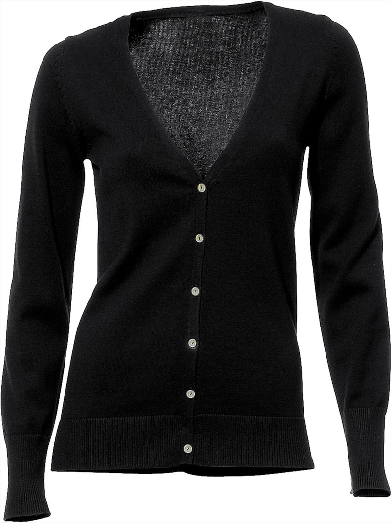 Veste En Tricot Fin Style Cardigan - Taille Standard - helline Noir - Kiabi