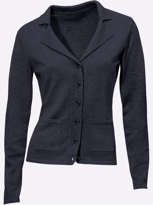 Veste En Tricot Fin Superbe Basique Avec Poches Plaquées - Taille Standard - helline - Kiabi