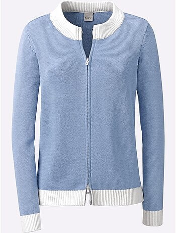 Veste En Tricot Finitions Contrastées - Taille Standard - helline