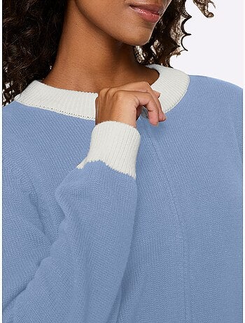 Veste En Tricot Finitions Contrastées - Taille Standard - helline