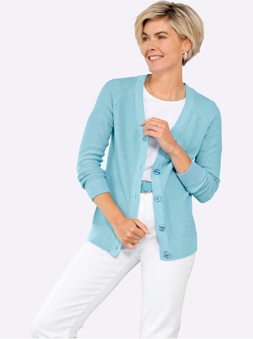 Veste en tricot légère avec col en V et manches raglan - Taille standard - Witt - Kiabi