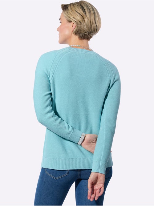 Veste en tricot légère avec col en V et manches raglan - Taille standard - Witt - Kiabi