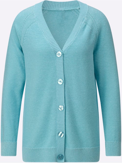 Veste en tricot légère avec col en V et manches raglan - Taille standard - Witt - Kiabi