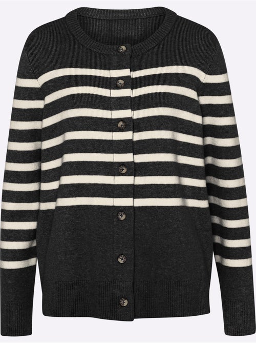 Veste En Tricot Motif à Rayures Exclusif - Taille Standard - helline - Kiabi