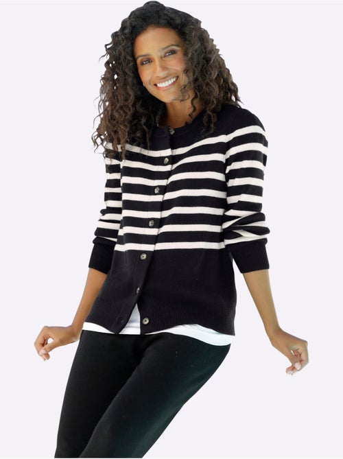 Veste En Tricot Motif à Rayures Exclusif - Taille Standard - helline - Kiabi