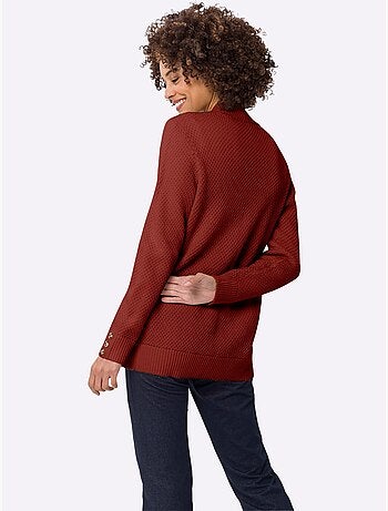 Veste en tricot ouverte avec manches longues et poches - Taille standard - Moda Vilona