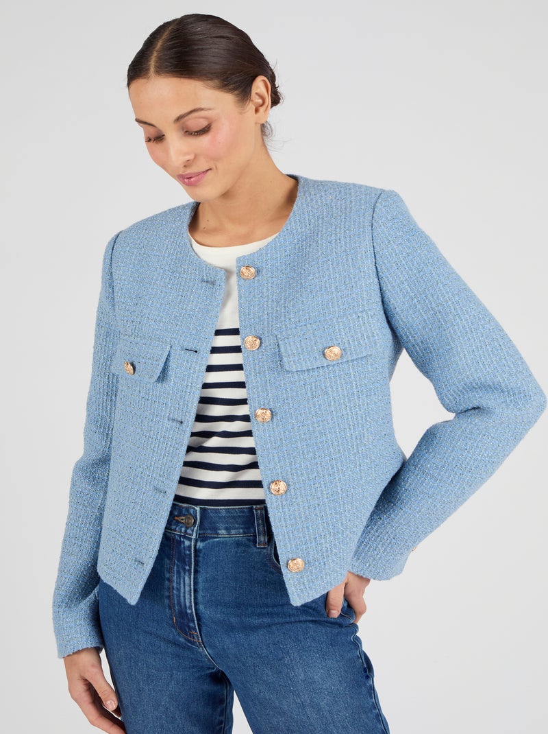 Veste en tweed - Damart Bleu - Kiabi