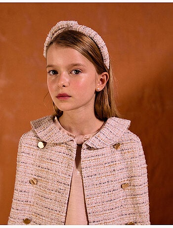 Veste en tweed à col marin et plis