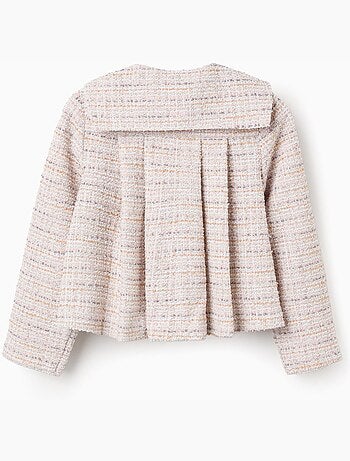 Veste en tweed à col marin et plis