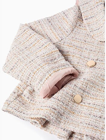 Veste en tweed à col marin et plis