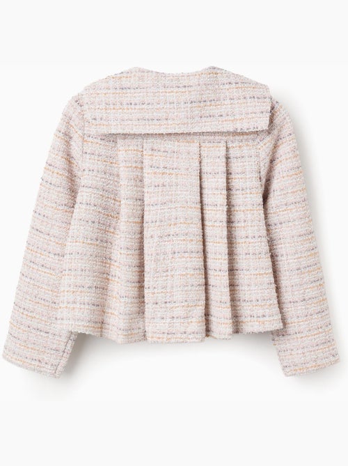 Veste en tweed à col marin et plis - Kiabi