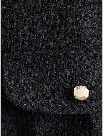 Veste en tweed à col rond avec poche