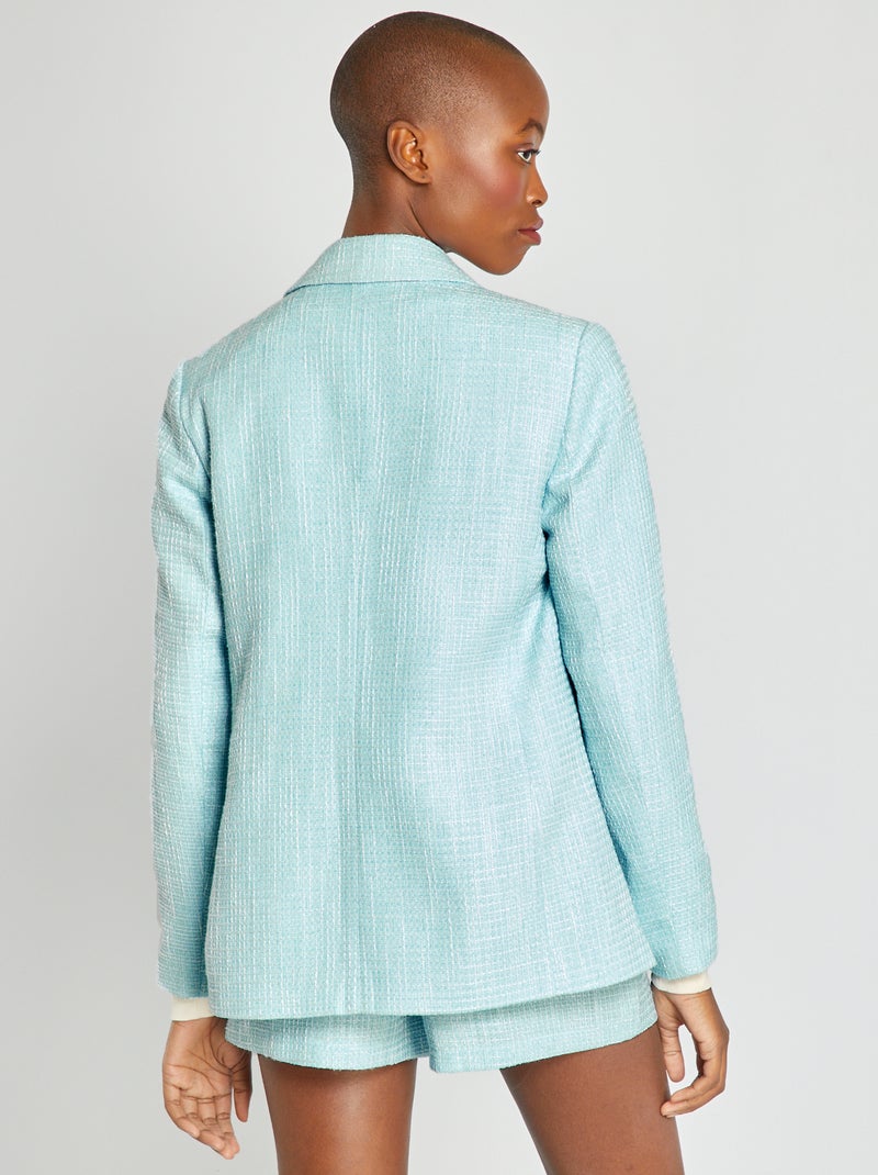 Veste en tweed bleu pale - Kiabi