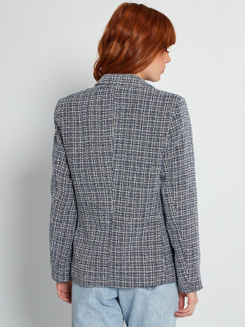 Veste En Tweed - BLEU - Kiabi - 30.00€