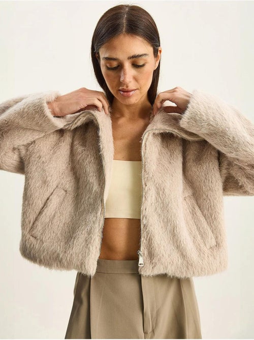 Veste en tweed épais matelassé avec fermeture éclair lucci - Kiabi Veste en tweed épais matelassé avec fermeture éclair lucci - Kiabi