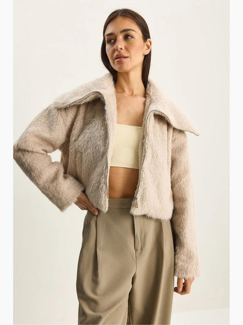 Veste en tweed épais matelassé avec fermeture éclair lucci - Kiabi Veste en tweed épais matelassé avec fermeture éclair lucci - Kiabi