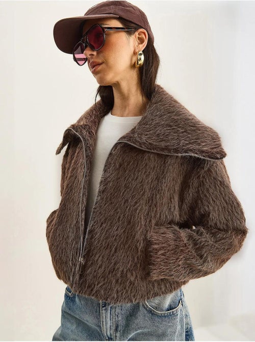 Veste en tweed épais matelassé avec fermeture éclair lucci - Kiabi Veste en tweed épais matelassé avec fermeture éclair lucci - Kiabi