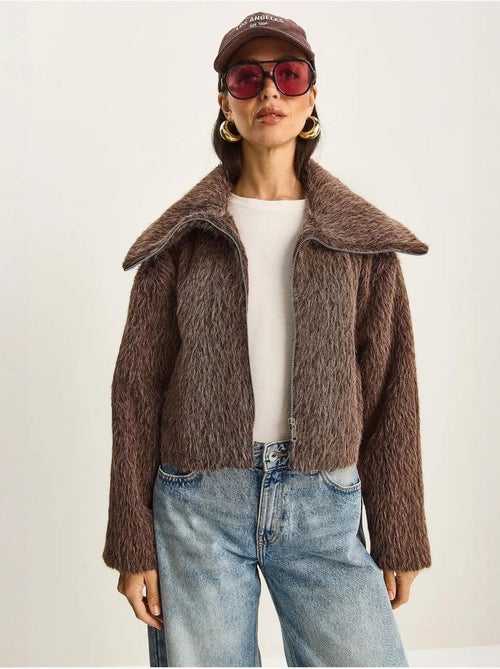 Veste en tweed épais matelassé avec fermeture éclair lucci - Kiabi Veste en tweed épais matelassé avec fermeture éclair lucci - Kiabi