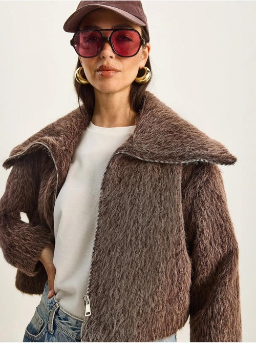 Veste en tweed épais matelassé avec fermeture éclair lucci - Kiabi Veste en tweed épais matelassé avec fermeture éclair lucci - Kiabi