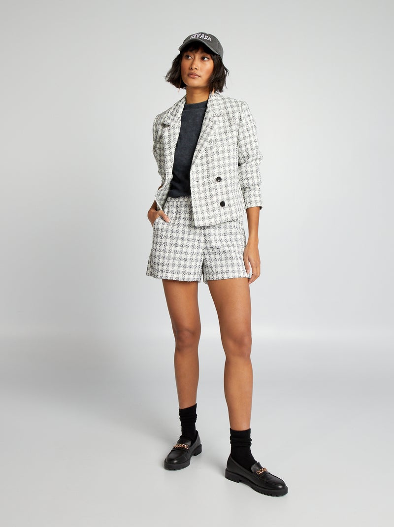 Veste en tweed Noir/blanc - Kiabi