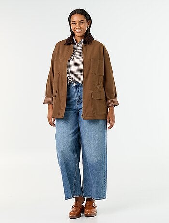 Veste en twill avec col en velours