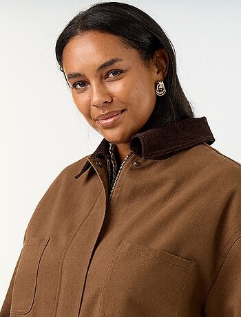 Veste en twill avec col en velours