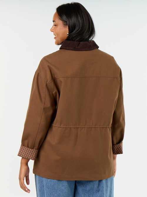 Veste en twill avec col en velours - Kiabi Veste en twill avec col en velours - Kiabi