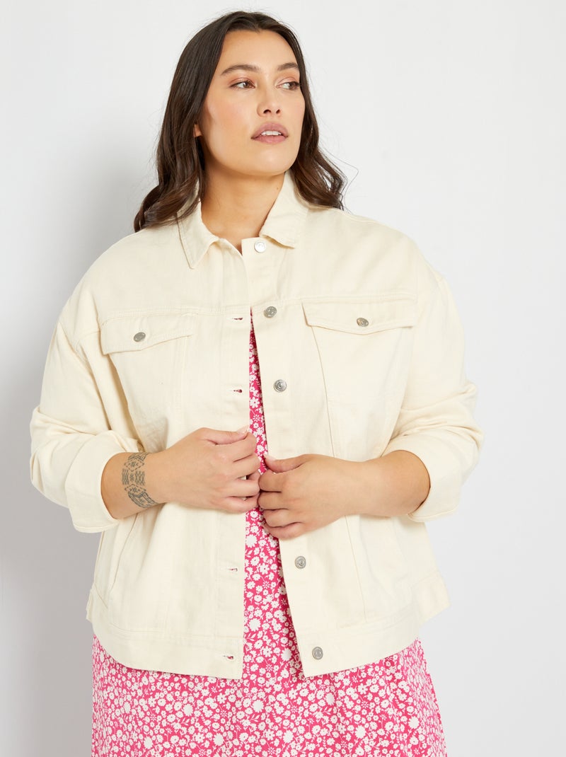 Veste en twill Ecru - Kiabi