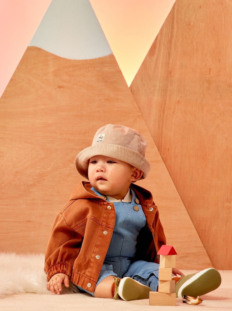 Veste en twill pur coton à capuche Marron - Kiabi