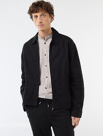 Veste en twill zippée unie