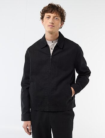 Veste en twill zippée unie