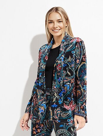 Veste en velours, imprimé cachemire - afibel