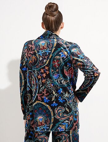 Veste en velours, imprimé cachemire - afibel