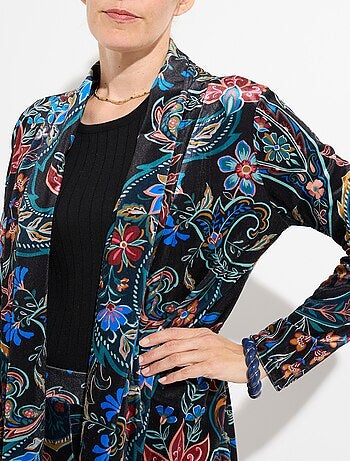 Veste en velours, imprimé cachemire - afibel