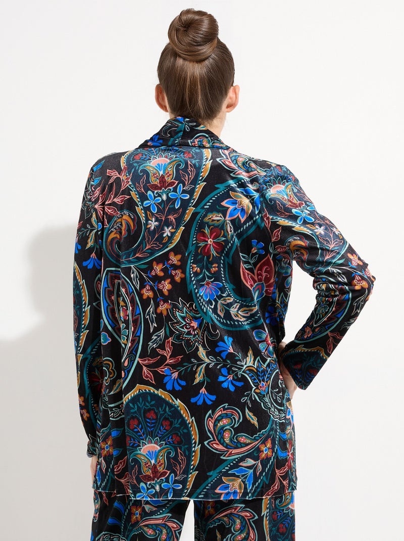 Veste en velours, imprimé cachemire - afibel Noir - Kiabi