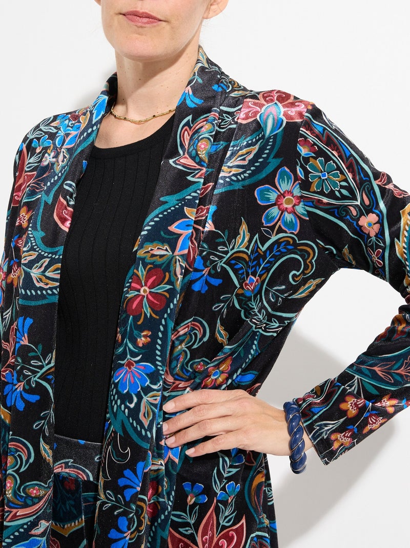 Veste en velours, imprimé cachemire - afibel Noir - Kiabi