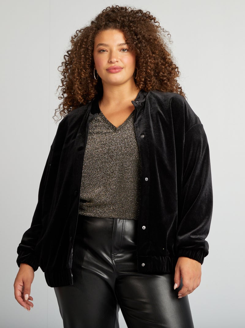 Veste en velours noir - Kiabi
