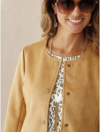 Veste encolure ronde en suédine - DAXON