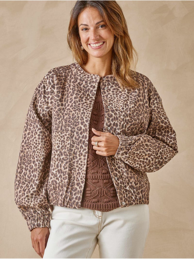 Veste encolure ronde en twill - DAXON Beige - Kiabi