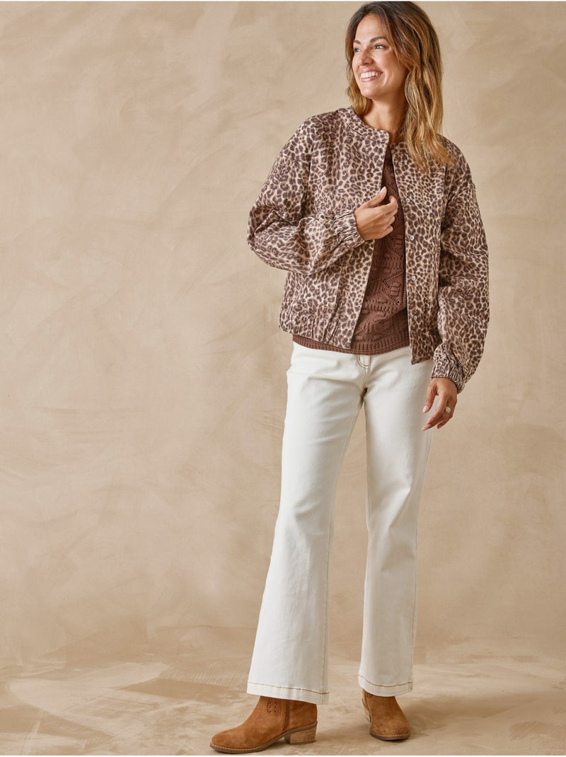 Veste encolure ronde en twill - DAXON Beige - Kiabi