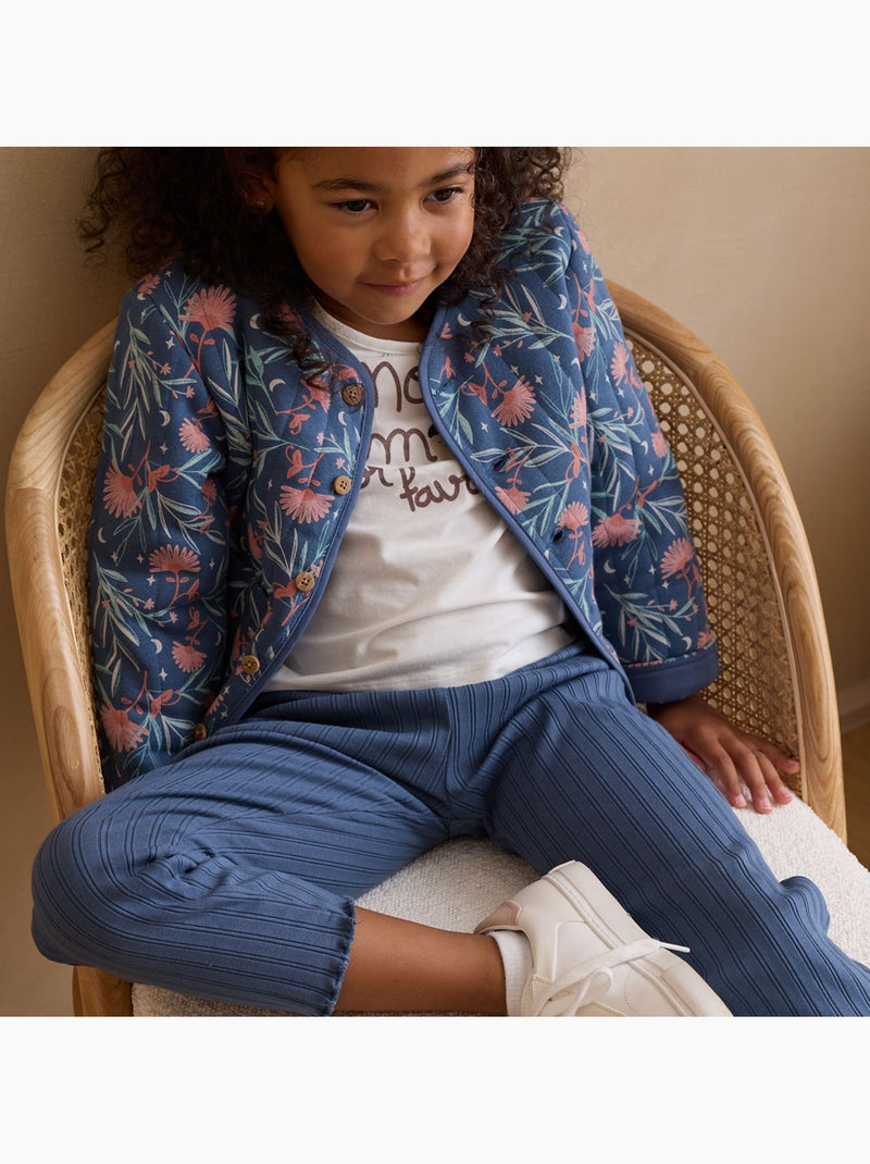 Veste enfant en coton matelassé Dina Bleu - Kiabi