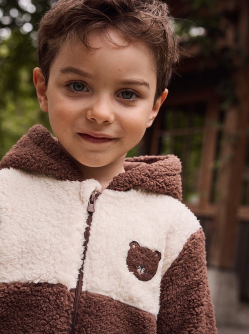 Veste enfant en sherpa avec capuche Cracotte - Kiabi