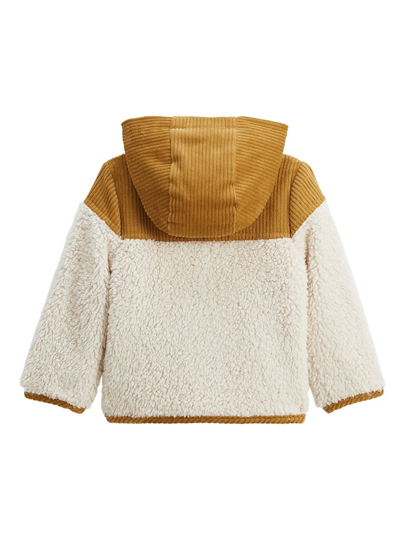 Veste enfant intérieur polaire avec capuche Charly Camel - Kiabi