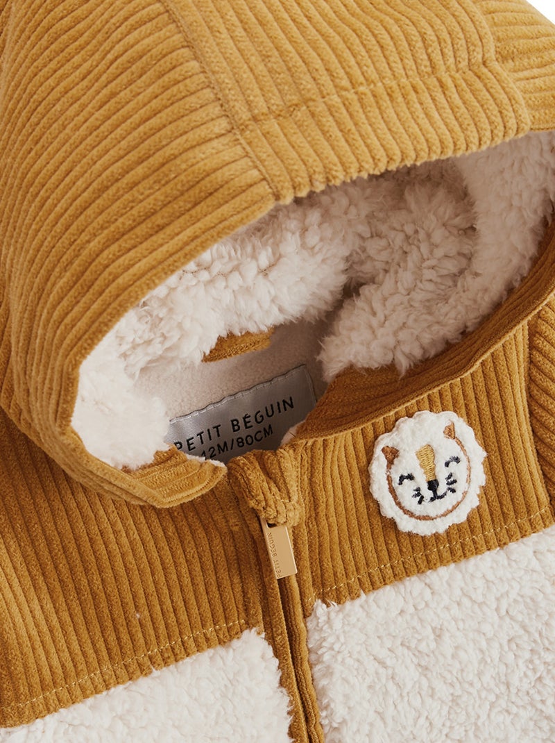 Veste enfant intérieur polaire avec capuche Charly Camel - Kiabi