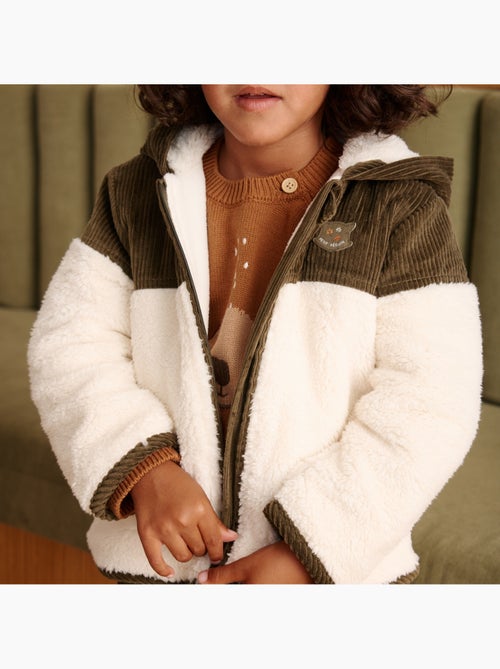 Veste enfant intérieur polaire avec capuche ginkgo - Kiabi Veste enfant intérieur polaire avec capuche ginkgo - Kiabi