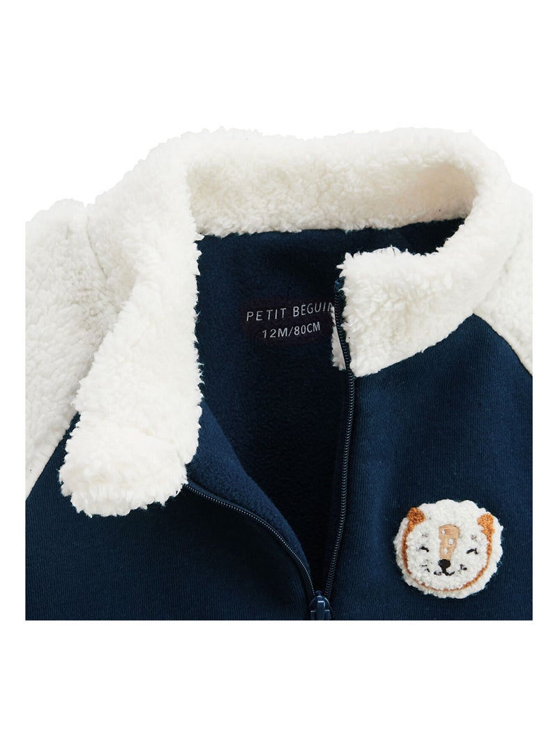 Veste enfant intérieur polaire Charly Bleu - Kiabi