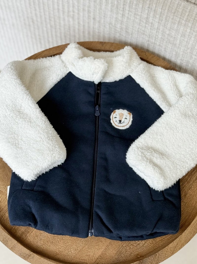 Veste enfant intérieur polaire Charly Bleu - Kiabi