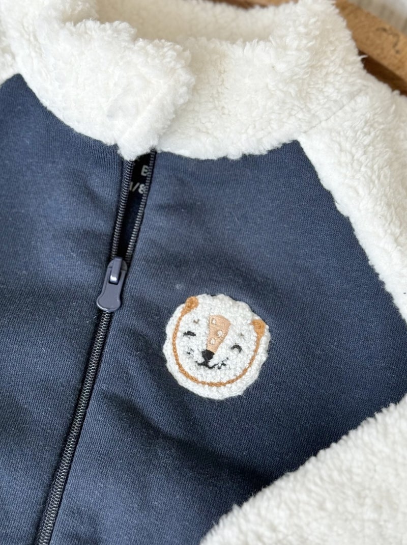 Veste enfant intérieur polaire Charly Bleu - Kiabi